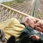 Old couple in a hammock